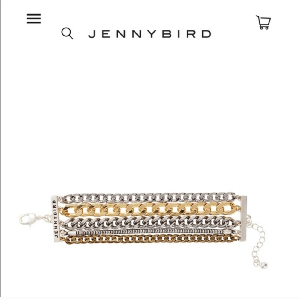 Jenny Bird Austin Multi Strand Mixed Metal Chain Link Bracelet Cuff